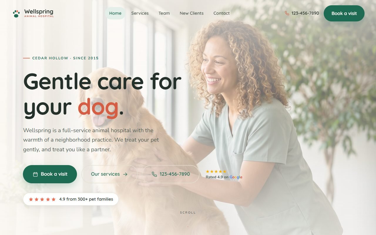Your Business demo website, desktop