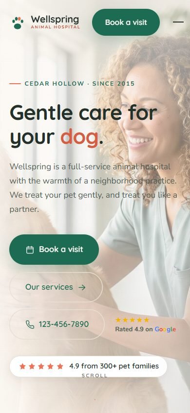 Your Business demo website, mobile