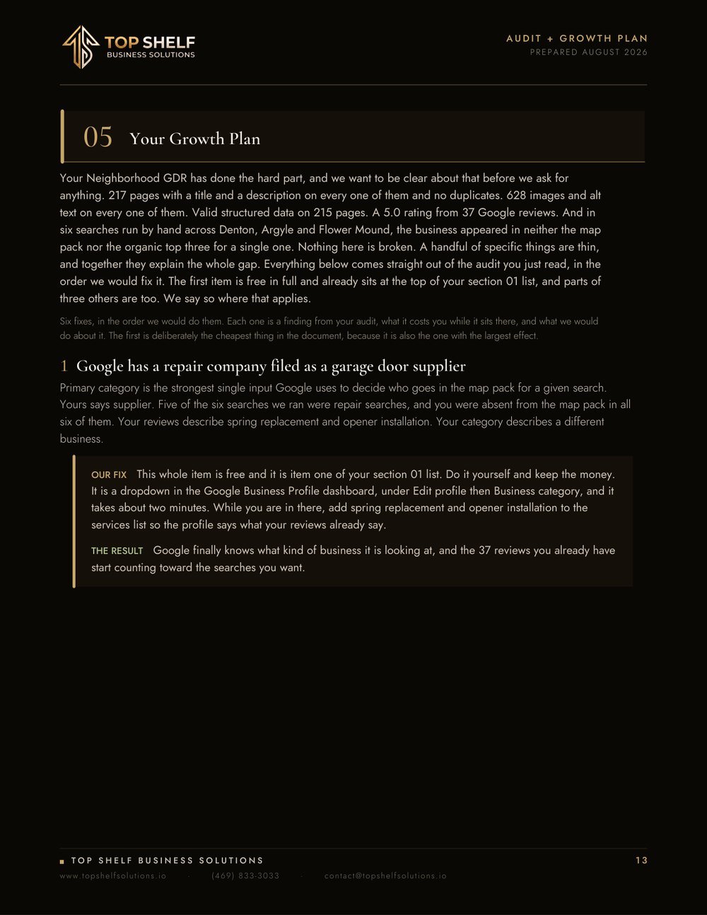 Top Shelf audit of Your Neighborhood GDR, page 14 of 19
