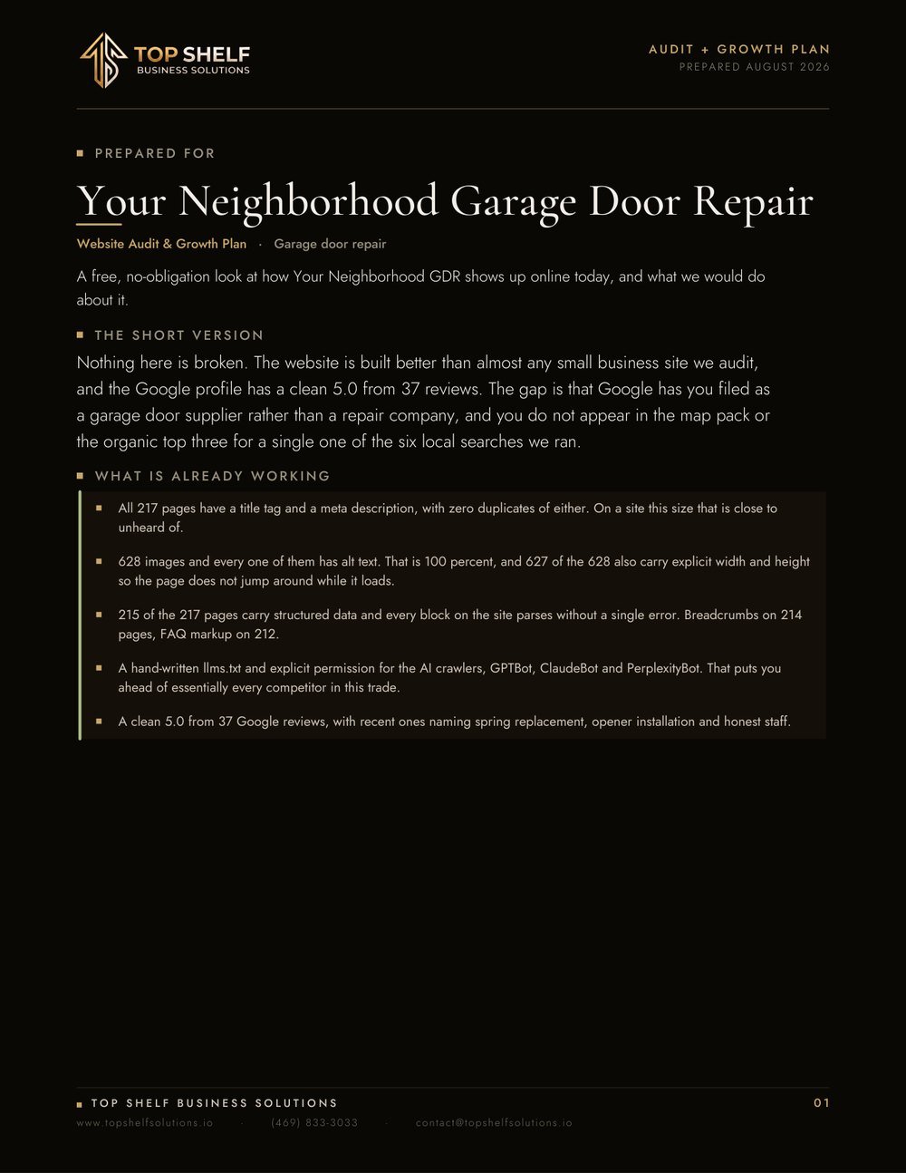 Top Shelf audit of Your Neighborhood GDR, page 2 of 19