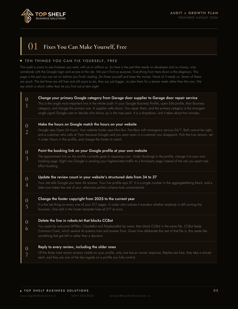 Top Shelf audit of Your Neighborhood GDR, page 4 of 19