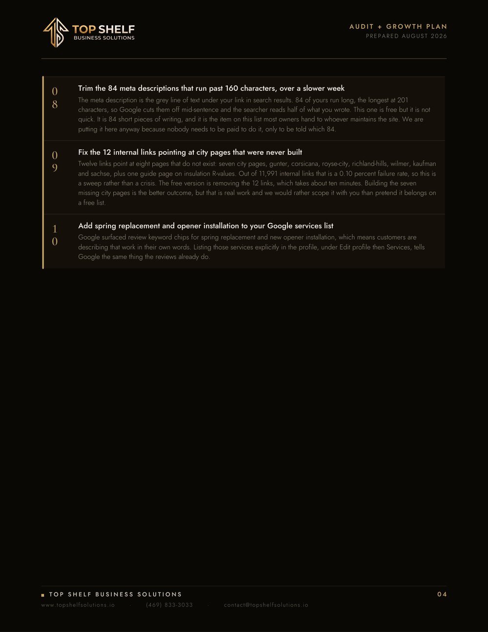 Top Shelf audit of Your Neighborhood GDR, page 5 of 19