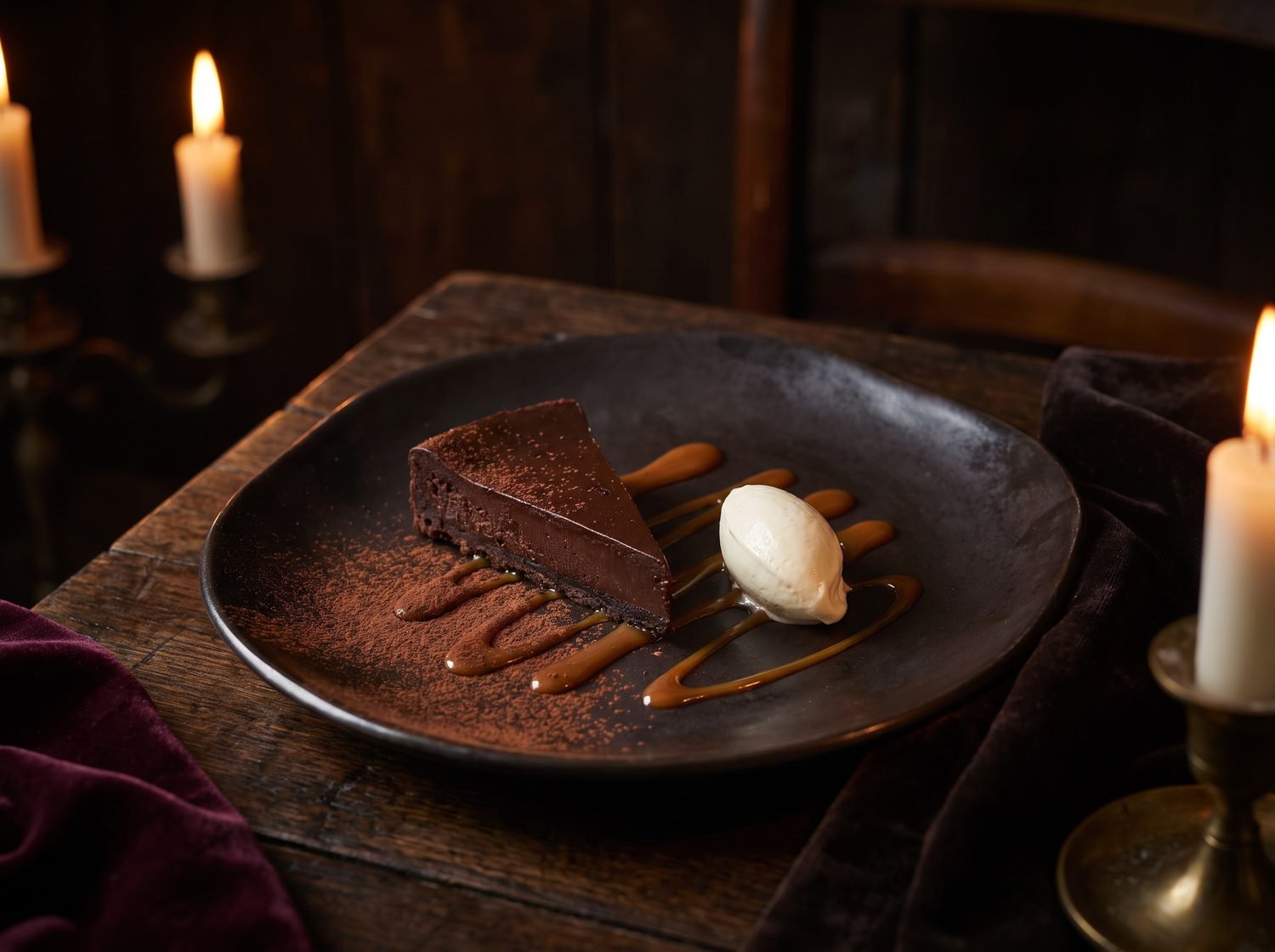 Warm chocolate torte