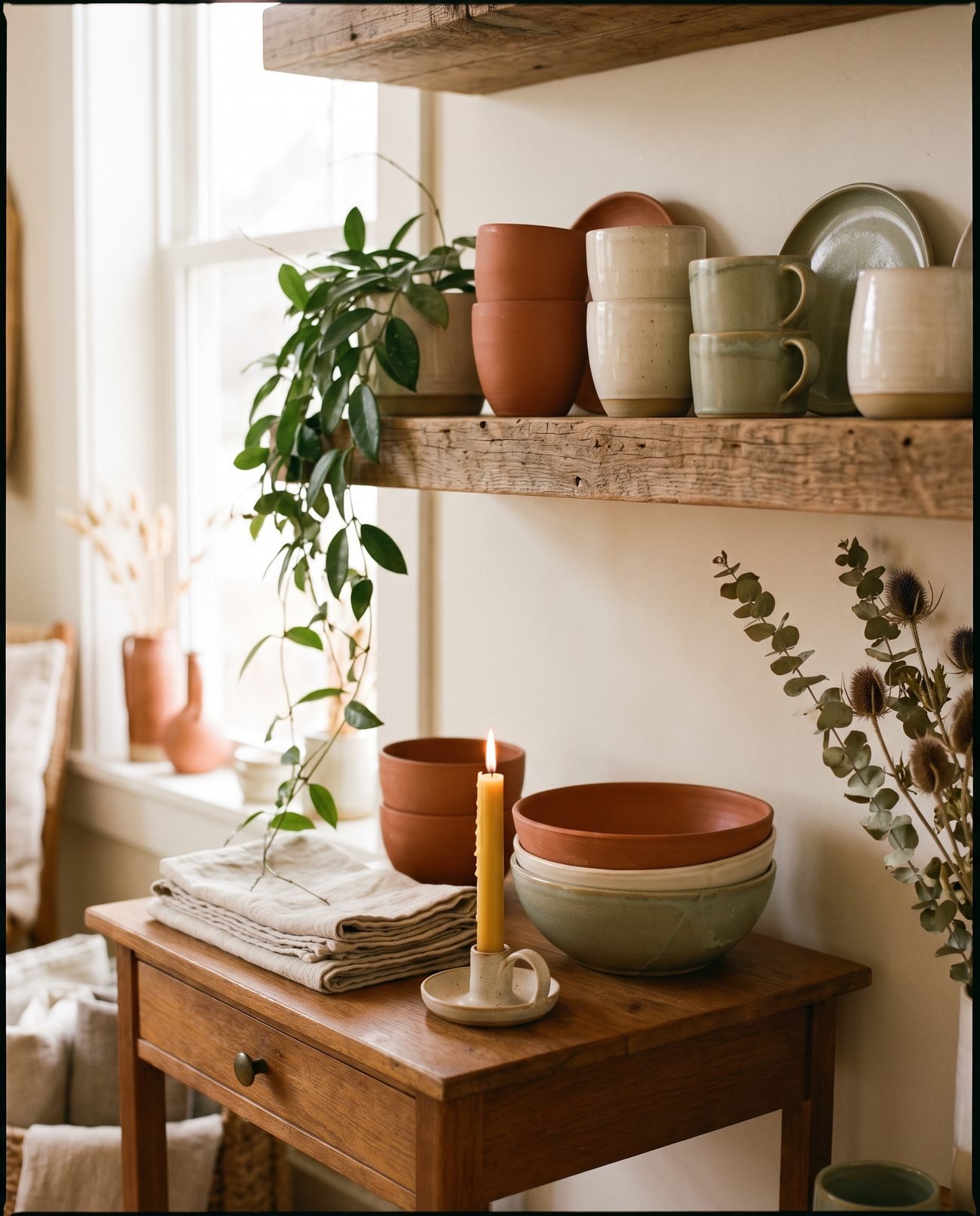 A styled corner of the Field and Fawn shop