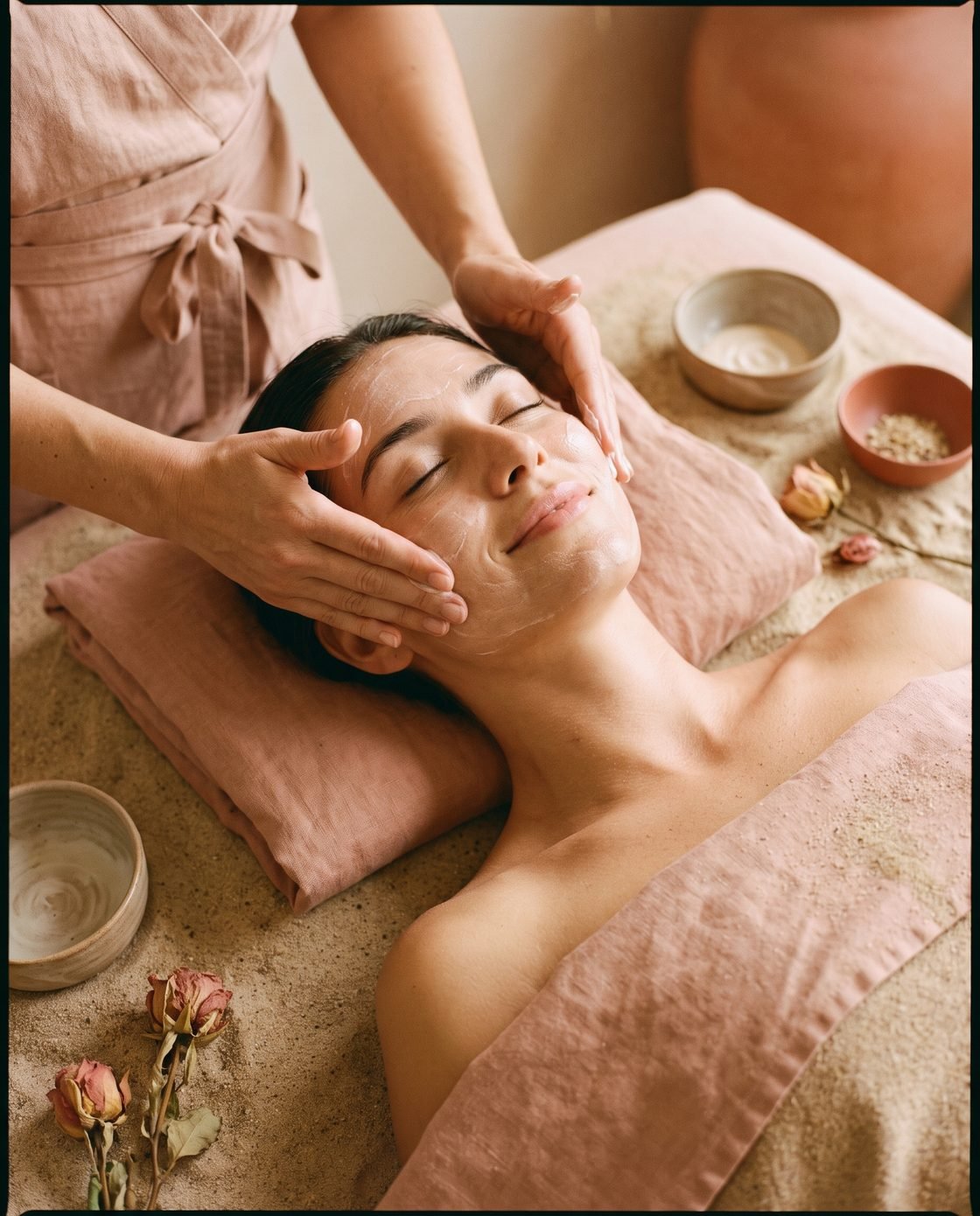 A calming facial treatment at Lumen