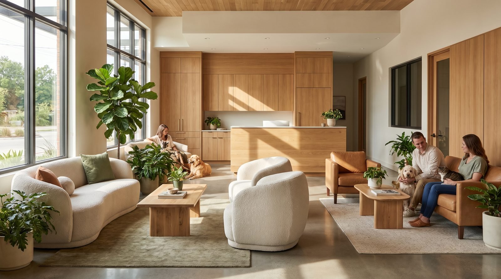 The bright, welcoming Wellspring waiting area